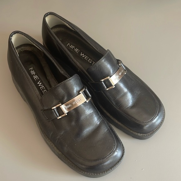 VINTAGE NINE WEST SQUARE TOE LOAFER 6.5 - Picture 1 of 3